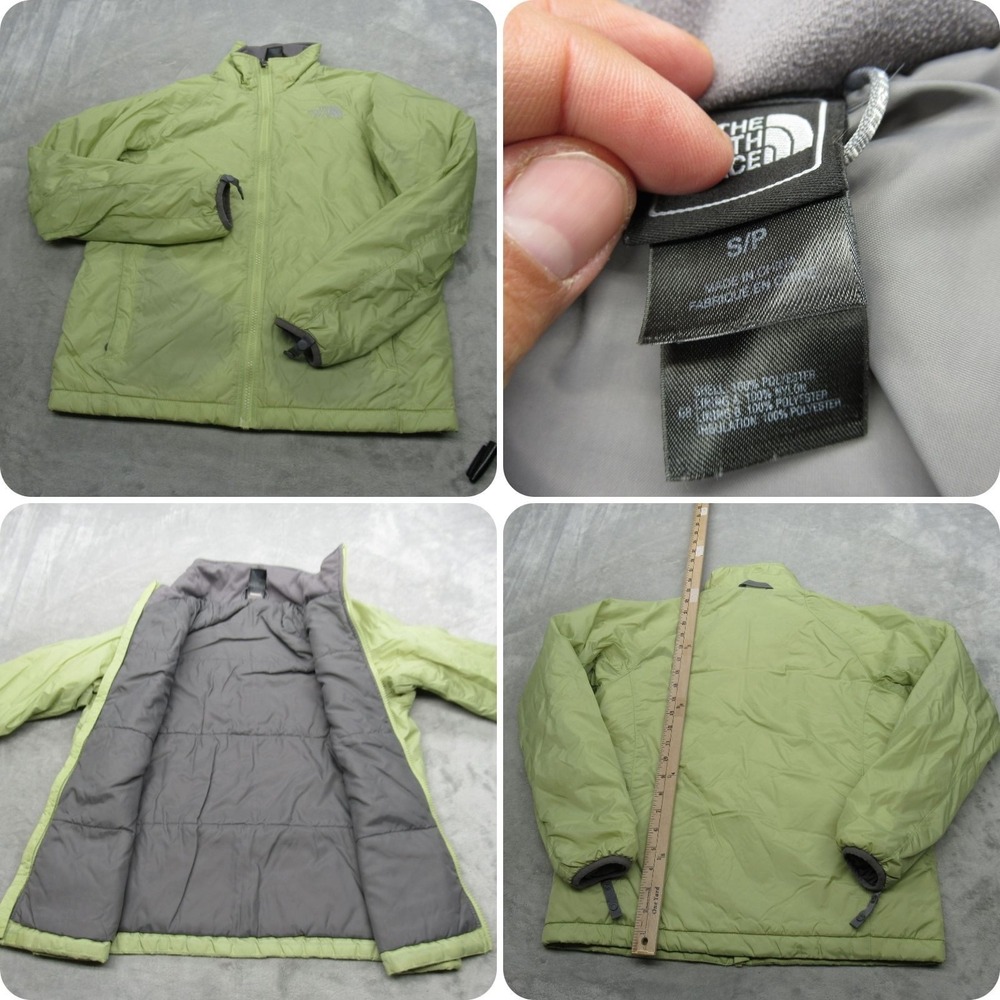 The North Face Jacket Womens Small Yellow Pockets Insulated Full Zip Puffer